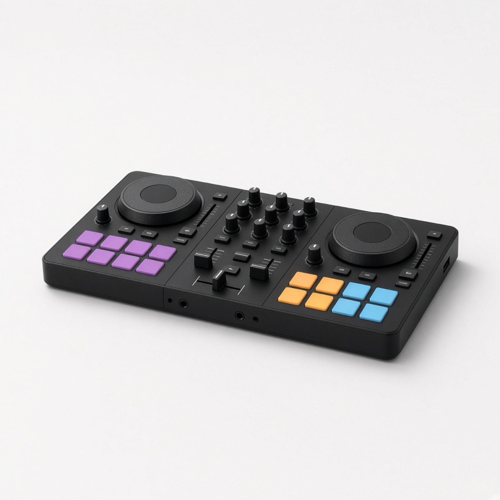 Compact two-channel DJ controller